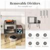 imageGiantex Record Player Stand with Charging Station Turntable Stand with Vinyl Divider ampamp Display Shelf Midcentury Modern End Table Holds Up to 150 Albums Vinyl Record Storage Cabinet for Living RoomGrey