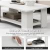 imageGiantex Rectangle Wood Center Table 41quot L 2Tier Large Modern Tea Table wOpen Compartment Easy Assembly Accent Coffee Table for Living Room Reception Room BlackWhite