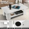 imageGiantex Rectangle Wood Center Table 41quot L 2Tier Large Modern Tea Table wOpen Compartment Easy Assembly Accent Coffee Table for Living Room Reception Room BlackWhite