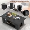 imageGiantex Rectangle Wood Center Table 41quot L 2Tier Large Modern Tea Table wOpen Compartment Easy Assembly Accent Coffee Table for Living Room Reception Room BlackBlack