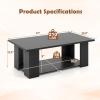 imageGiantex Rectangle Wood Center Table 41quot L 2Tier Large Modern Tea Table wOpen Compartment Easy Assembly Accent Coffee Table for Living Room Reception Room BlackBlack