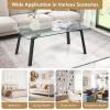 imageGiantex Rectangular Tempered Glass Coffee Table  Glasstop Tea Table wMetal Legs Modern Home Accent Table Sofa Side Table Easy Assembly Versatile Center Table for Living Room Home Office