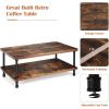 imageGiantex Retro Coffee Table WThick Tabletop Industrial Steel Pipe Legs ampamp 2Tier Storage Shelf Accent Table for Living Room Reception Room Easy Assembly Center Table Rustic BrownRustic Brown