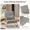 imageGiantex Rocking Chair Nursery Indoor Rocker Arm Chair wRubber Wood Armrests Wide Backrest ampamp Padded Seat Cushion Soft Lumbar Pillow Upholstered Accent Glider Chair for Living Room Bedroom