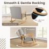 imageGiantex Rocking Chair Nursery Indoor Rocker Arm Chair wRubber Wood Armrests Wide Backrest ampamp Padded Seat Cushion Soft Lumbar Pillow Upholstered Accent Glider Chair for Living Room Bedroom