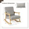 imageGiantex Rocking Chair Nursery Indoor Rocker Arm Chair wRubber Wood Armrests Wide Backrest ampamp Padded Seat Cushion Soft Lumbar Pillow Upholstered Accent Glider Chair for Living Room Bedroom