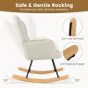 imageGiantex Rocking Chair Nursery Modern Rocking Accent Chair wHigh Backrest Padded Armrests Solid Metal ampamp Wood Frame Upholstered Linen Glider Rocker Chair for Nursery Living Room Bedroom Dark GreyBeige