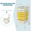 imageGiantex Rolling Storage Cart with 6 Drawers Multipurpose Mobile Organizer Cart for Tools Scrapbook Paper Home Office School BlackBeigeYellow