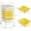 imageGiantex Rolling Storage Cart with 6 Drawers Multipurpose Mobile Organizer Cart for Tools Scrapbook Paper Home Office School BlackBeigeYellow