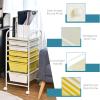 imageGiantex Rolling Storage Cart with 6 Drawers Multipurpose Mobile Organizer Cart for Tools Scrapbook Paper Home Office School BlackBeigeYellow