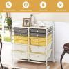 imageGiantex Rolling Storage Cart with 6 Drawers Multipurpose Mobile Organizer Cart for Tools Scrapbook Paper Home Office School BlackBeigeYellowGray