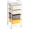 imageGiantex Rolling Storage Cart with 6 Drawers Multipurpose Mobile Organizer Cart for Tools Scrapbook Paper Home Office School BlackBeigeYellowGray