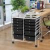 imageGiantex Rolling Storage Cart with 6 Drawers Multipurpose Mobile Organizer Cart for Tools Scrapbook Paper Home Office School BlackBlack