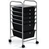 imageGiantex Rolling Storage Cart with 6 Drawers Multipurpose Mobile Organizer Cart for Tools Scrapbook Paper Home Office School BlackBlack
