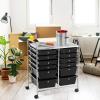 imageGiantex Rolling Storage Cart with 6 Drawers Multipurpose Mobile Organizer Cart for Tools Scrapbook Paper Home Office School BlackBlack