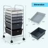imageGiantex Rolling Storage Cart with 6 Drawers Multipurpose Mobile Organizer Cart for Tools Scrapbook Paper Home Office School BlackBlack Gradient