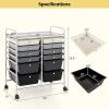 imageGiantex Rolling Storage Cart with 6 Drawers Multipurpose Mobile Organizer Cart for Tools Scrapbook Paper Home Office School BlackBlack Gradient