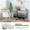 imageGiantex Rolling Storage Cart with 6 Drawers Multipurpose Mobile Organizer Cart for Tools Scrapbook Paper Home Office School BlackBlack Gradient