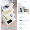 imageGiantex Rolling Storage Cart with 6 Drawers Multipurpose Mobile Organizer Cart for Tools Scrapbook Paper Home Office School BlackClear White