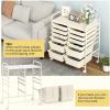 imageGiantex Rolling Storage Cart with 6 Drawers Multipurpose Mobile Organizer Cart for Tools Scrapbook Paper Home Office School BlackIvory