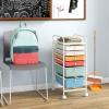 imageGiantex Rolling Storage Cart with 6 Drawers Multipurpose Mobile Organizer Cart for Tools Scrapbook Paper Home Office School BlackMacaron