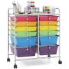 imageGiantex Rolling Storage Cart with 6 Drawers Multipurpose Mobile Organizer Cart for Tools Scrapbook Paper Home Office School BlackMulticolor