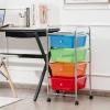imageGiantex Rolling Storage Cart with 6 Drawers Multipurpose Mobile Organizer Cart for Tools Scrapbook Paper Home Office School BlackMulticolor