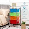 imageGiantex Rolling Storage Cart with 6 Drawers Multipurpose Mobile Organizer Cart for Tools Scrapbook Paper Home Office School BlackMulticolor