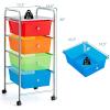 imageGiantex Rolling Storage Cart with 6 Drawers Multipurpose Mobile Organizer Cart for Tools Scrapbook Paper Home Office School BlackMulticolor