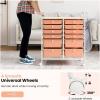 imageGiantex Rolling Storage Cart with 6 Drawers Multipurpose Mobile Organizer Cart for Tools Scrapbook Paper Home Office School BlackPeach Fuzz