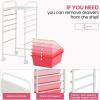 imageGiantex Rolling Storage Cart with 6 Drawers Multipurpose Mobile Organizer Cart for Tools Scrapbook Paper Home Office School BlackPink Gradient