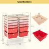 imageGiantex Rolling Storage Cart with 6 Drawers Multipurpose Mobile Organizer Cart for Tools Scrapbook Paper Home Office School BlackPink Gradient