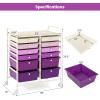 imageGiantex Rolling Storage Cart with 6 Drawers Multipurpose Mobile Organizer Cart for Tools Scrapbook Paper Home Office School BlackPurple Gradient