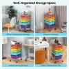 imageGiantex Rolling Storage Cart with 6 Drawers Multipurpose Mobile Organizer Cart for Tools Scrapbook Paper Home Office School BlackRedOrangeGreenTurquoisePurple