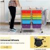 imageGiantex Rolling Storage Cart with 6 Drawers Multipurpose Mobile Organizer Cart for Tools Scrapbook Paper Home Office School BlackRedOrangeGreenTurquoisePurple