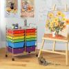 imageGiantex Rolling Storage Cart with 6 Drawers Multipurpose Mobile Organizer Cart for Tools Scrapbook Paper Home Office School BlackRedOrangeGreenTurquoisePurple