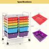 imageGiantex Rolling Storage Cart with 6 Drawers Multipurpose Mobile Organizer Cart for Tools Scrapbook Paper Home Office School BlackRedOrangeGreenTurquoisePurple