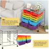 imageGiantex Rolling Storage Cart with 6 Drawers Multipurpose Mobile Organizer Cart for Tools Scrapbook Paper Home Office School BlackRedOrangeGreenTurquoisePurple