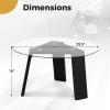 imageGiantex Round Coffee Table 295 Modern Tempered Glass Top Accent Table with Transparent Tabletop ampamp Rubber Wood Frame Circle Glass Coffee Table Center Table for Living Room ampamp Office