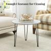 imageGiantex Round Coffee Table Faux Marble Center Table with Metal Legs Sofa Accent Side Table Modren Coffee Tables for Living Room Bedroom Balcony Small Space WhiteWhite