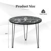 imageGiantex Round Coffee Table Faux Marble Center Table with Metal Legs Sofa Accent Side Table Modren Coffee Tables for Living Room Bedroom Balcony Small Space WhiteBlack