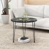 imageGiantex Round Coffee Table Faux Marble Center Table with Metal Legs Sofa Accent Side Table Modren Coffee Tables for Living Room Bedroom Balcony Small Space WhiteBlack