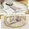 imageGiantex Round Glass Coffee Table 2Tier Modern Side Sofa Tea Table with Tempered Glass Top ampamp Oval Swivel Brackets 24quot Circle Cocktail Tables Accent Center Table for Living Room Office GoldGold