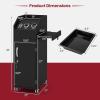 imageGiantex Salon Cart for Hair Stylists Lockable Wood Trolley Cart on Wheels 3Drawer Storage Cabinet Side Tool Tray Hair Dryer Holders Rolling Salon Station for Beauty Spa Barber TattooBlack