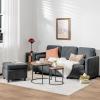 imageGiantex Sectional Sofa Set Convertible LShaped Couch with Ottoman 2 Bolsters Comfy Fabric Modular Sleeper Bed for Living Room Reception Room Home Office Apartment 73x 315x 34 Grey