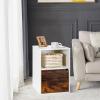 imageGiantex Set of 2 Nightstands End Table wStorage Cabinet and Open Shelf 2Tier File Cabinet Modern Sofa Couch Side Table for Bedroom Home Office WhiteRustic BrownWhiterustic Brown