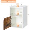 imageGiantex Set of 2 Nightstands End Table wStorage Cabinet and Open Shelf 2Tier File Cabinet Modern Sofa Couch Side Table for Bedroom Home Office WhiteRustic BrownWhiterustic Brown