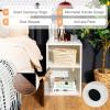 imageGiantex Set of 2 Nightstands End Table wStorage Cabinet and Open Shelf 2Tier File Cabinet Modern Sofa Couch Side Table for Bedroom Home Office WhiteRustic BrownWhiterustic Brown