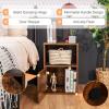 imageGiantex Set of 2 Nightstands End Table wStorage Cabinet and Open Shelf 2Tier File Cabinet Modern Sofa Couch Side Table for Bedroom Home Office WhiteRustic BrownRustic Brown