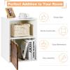 imageGiantex Set of 2 Nightstands End Table wStorage Cabinet and Open Shelf 2Tier File Cabinet Modern Sofa Couch Side Table for Bedroom Home Office WhiteRustic BrownWhiterustic Brown